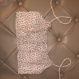 White and Maroon Forever 21 Crop Top